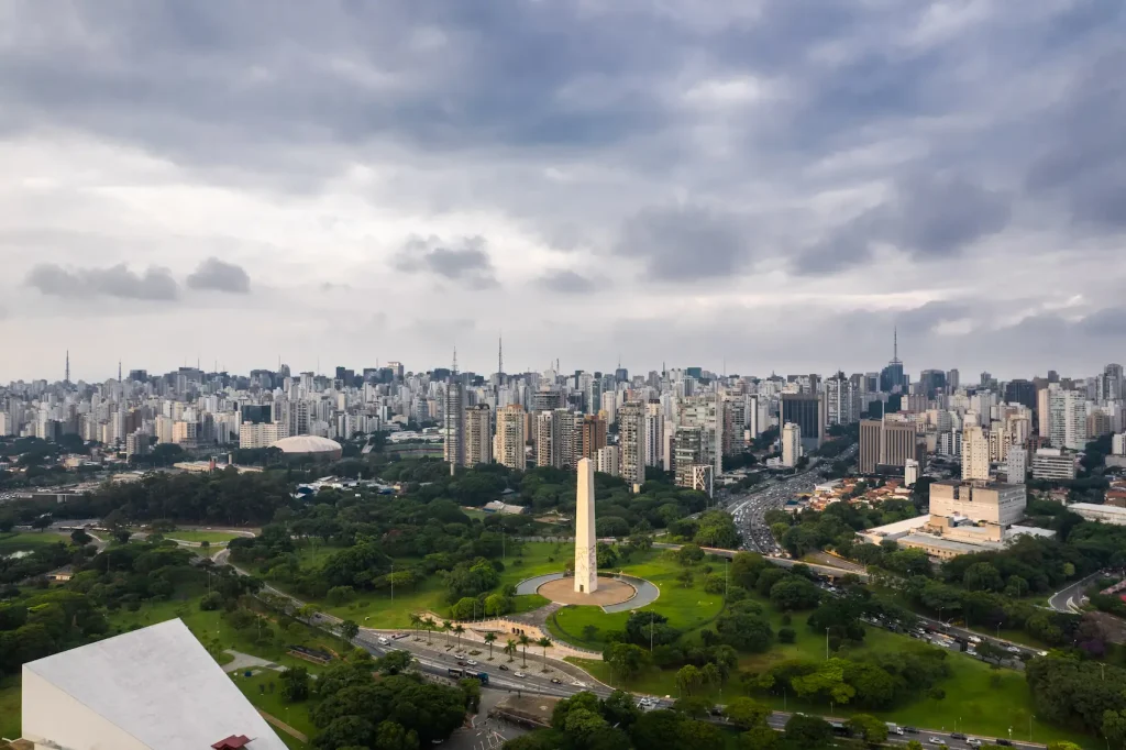 Vista aérea da Zona Sul de São Paulo, Ibirapuera